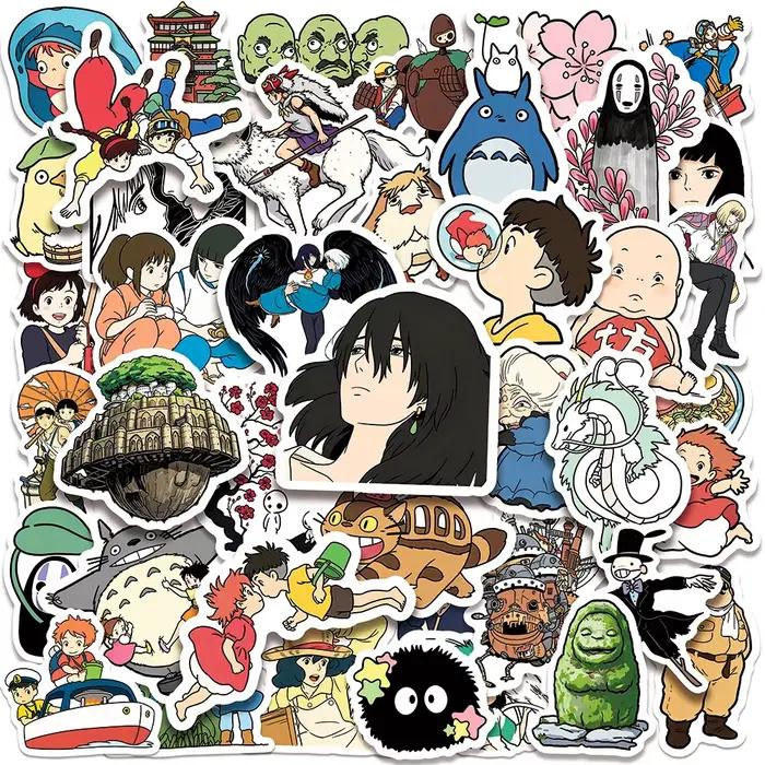 50 affiches d'anime Studio Ghibli, autocollants de graffiti japonais traditionnels, manuels d'autoco