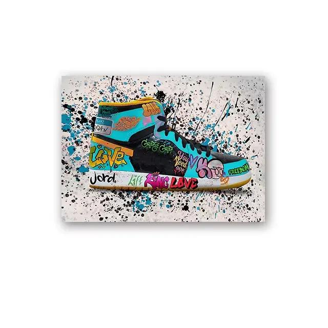 Banksy Street Art toile peintures baskets bouche Ballon fille Graffiti Pop Art affiches imprime Cuad