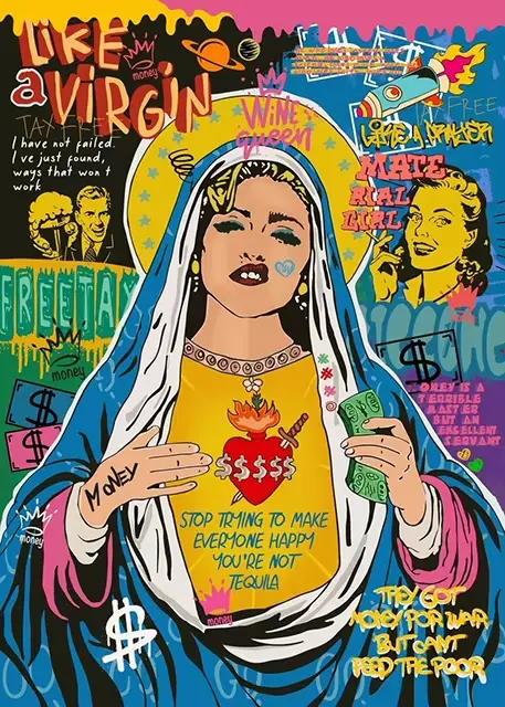 Graffiti Pop toile peinture Scarface rue film mur Art Mona Lisa abstrait protrait affiches et impres