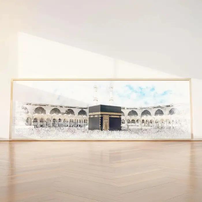 Affiche imprimée sur toile abstraite d'oliviers de mosquée islamique, grands imprimés d'art horizont