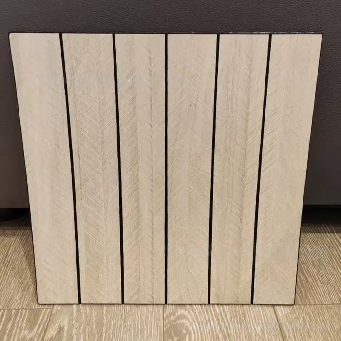 Panneaux muraux 3D auto-adhésifs en lattes de bois, papier peint imitation grille en bois à peler et