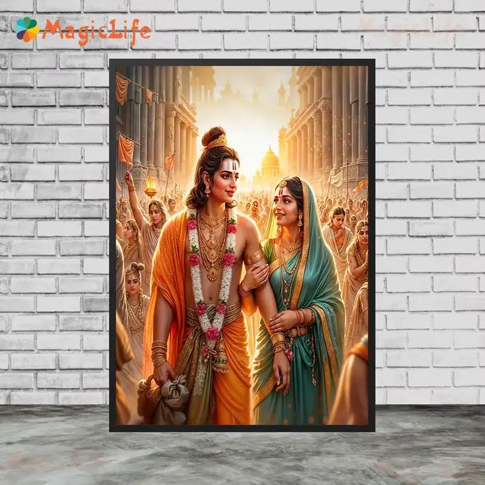 Parvati Sati Shiva affiches de mythologie hindoue images murales pour salon affiche de dessin animé