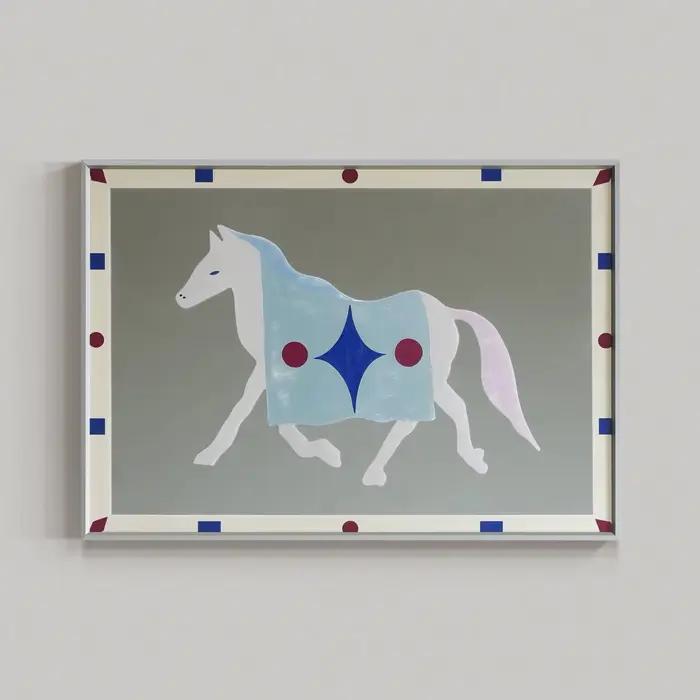 Peinture décorative murale moderne et décontractée style Bauhaus Pony Medievalniche avec miroir véri