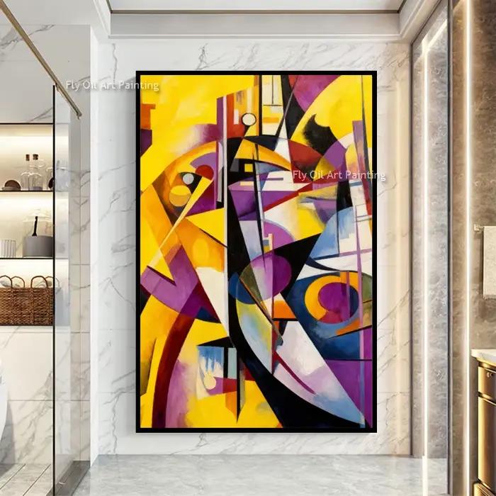 Peinture à l'huile peinte à la main Wassily Kandinsky, toile abstraite, images murales d'art célèbre