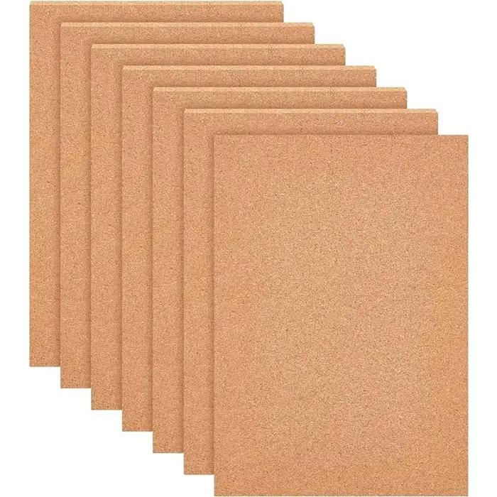 Paquet de 6 feuilles de liège auto-adhésives (5mm d'épaisseur) carrelage tapis de liège 12x8 pouces