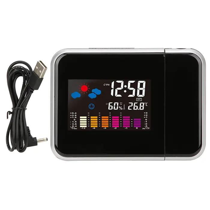 Horloge électronique multifonctionnelle avec écran LCD couleur, réveil électronique, projection, hor