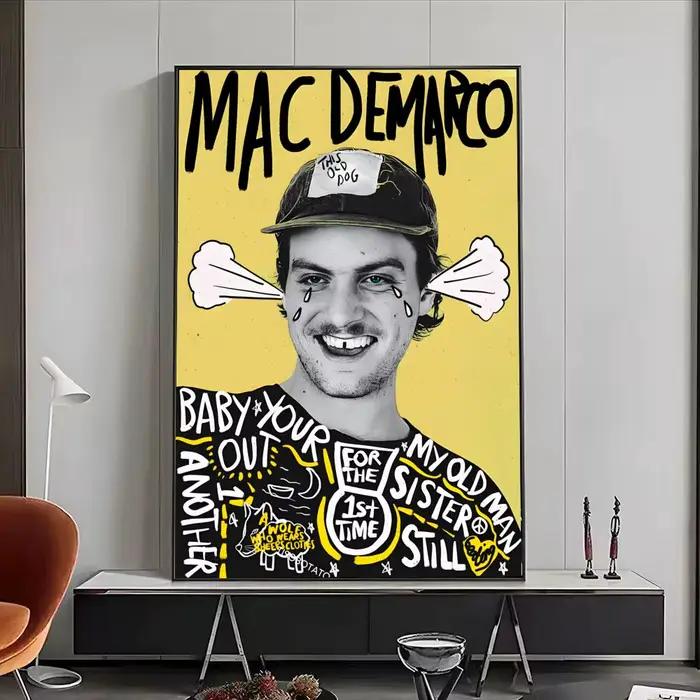 Affiche Singer Mac DeMarco, affiche HD auto-adhésive, art mural imperméable, idéal pour la maison, l