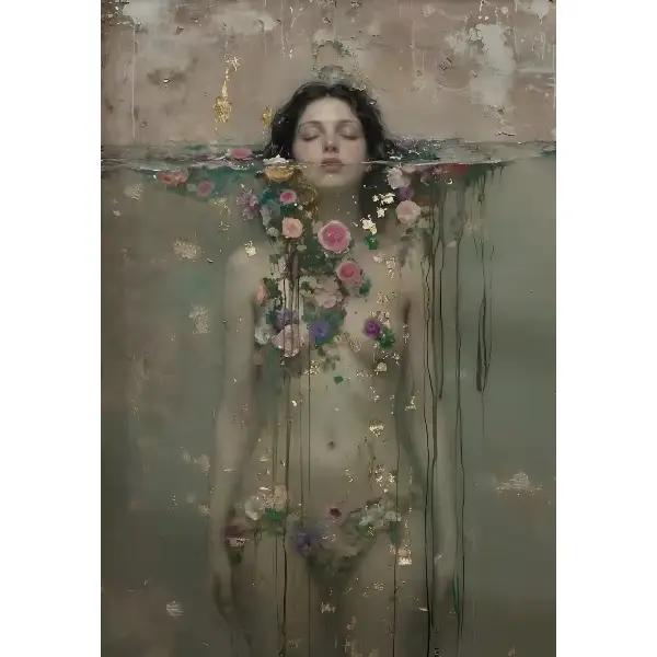 Affiche Vintage d'Ophelia de rêve, femme élégante dans l'eau, Portrait de Shakespeare, peinture sur