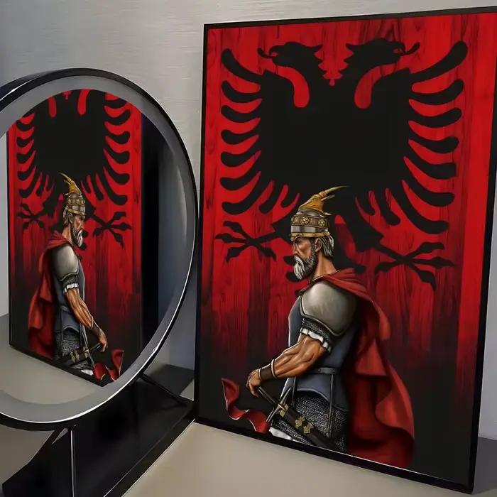 Affiche de drapeau A-Albania à la mode, autocollant parfait, art auto-adhésif conçu pour les espaces
