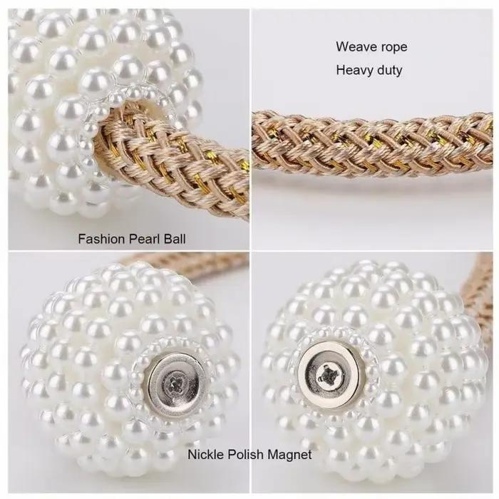 2 pièces perle magnétique rideau pince porte-rideau cravate boucle Clips suspendus boule boucle crav