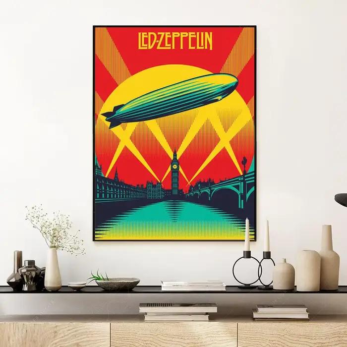 Affiche de groupe Led Zeppelin, affiche d'art mural esthétique moderne, articles de décoration de ch