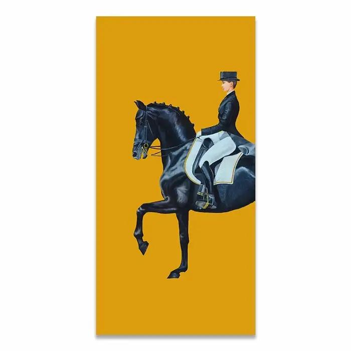 Affiche en toile HD de course de chevaux orange, art mural minimaliste scandinave, impression classi