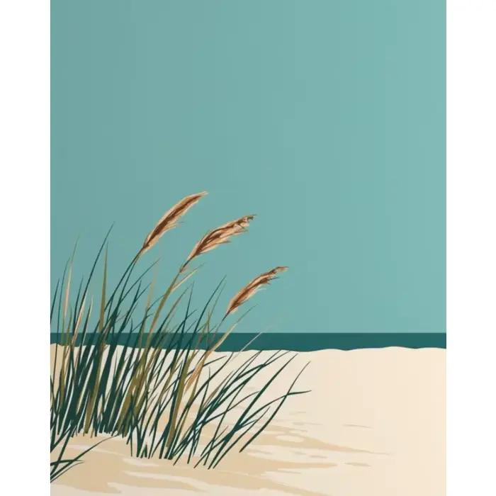 Affiche de paysage de voyage de ville de plages d'été, plage de mer, surf et natation, peinture sur