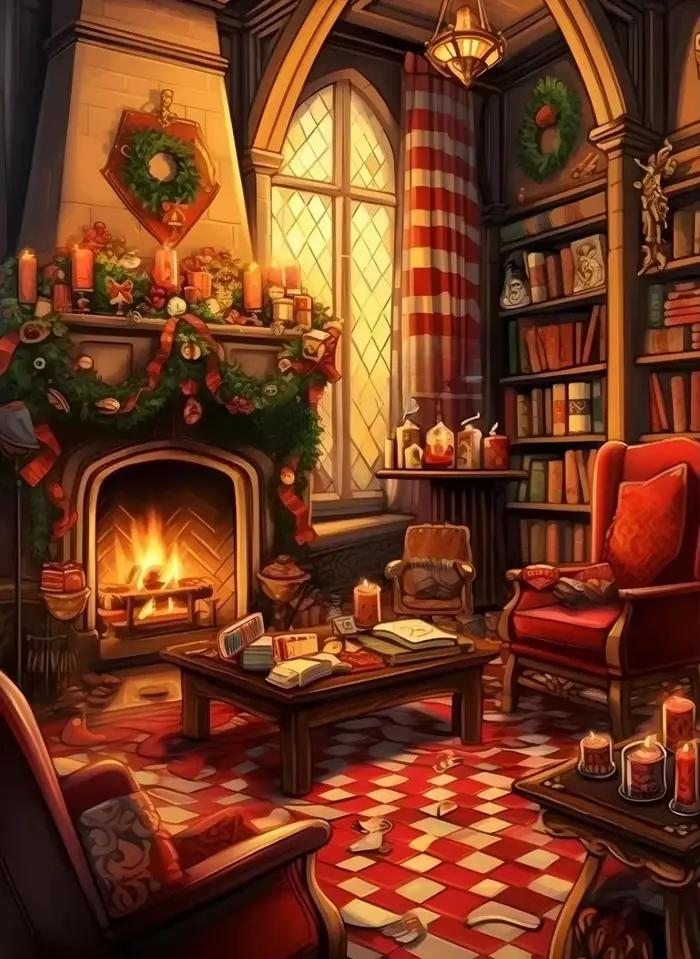 Toile imprimée de château d'école de magie de noël Express, affiche d'art mural de film de magicien