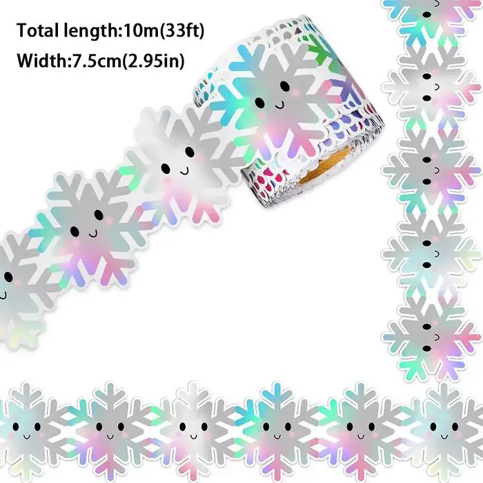 Autocollant décoratif de bordure de bonbons de noël, autocollants de bordure d'affiche d'arbre de no