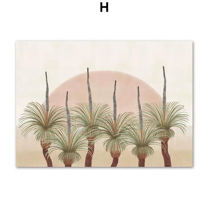 Affiches et imprimés de paysage abstrait Boho, palmier Tropical, cocotier, peinture sur toile d'art