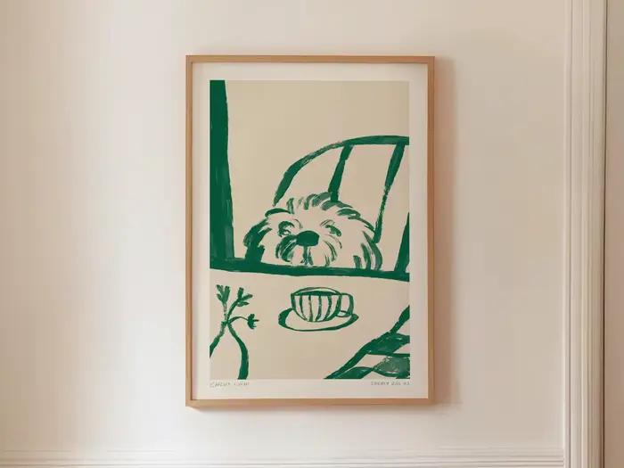 Impressions sur toile de cuisine, café abstrait, Art mural, décor de salle à manger drôle, croquis d