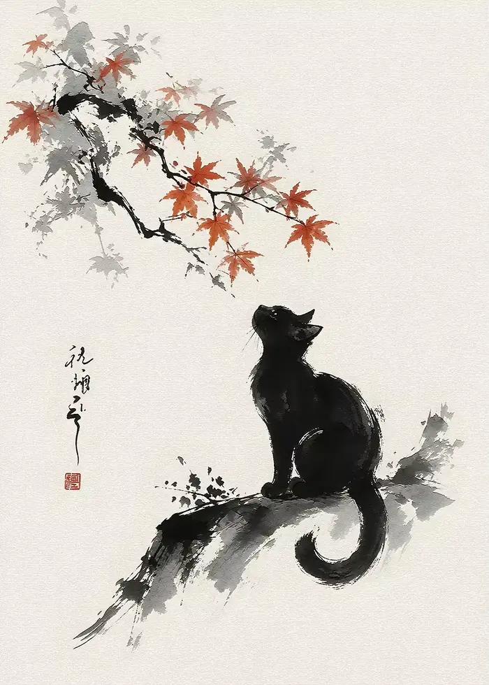 Affiche d'art japonais Inka, motifs animaux, fleurs en style aquarelle, impressions sur toile, table