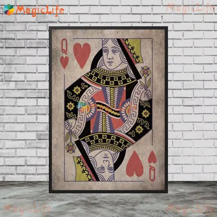 Cartes à jouer Vintage Poker mains mur Art toile peinture affiches imprime photos murales pour salon