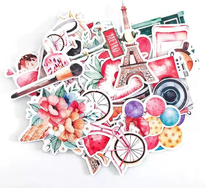 Autocollants vintage voyage Paris, décalcomanies pour lapmédication et eau HI, pour scrapbooking et