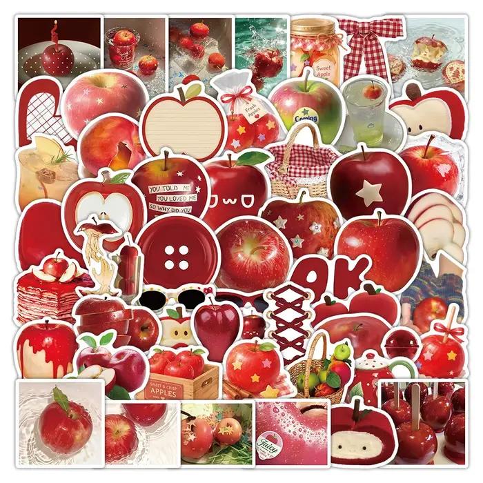 10/30/63 autocollants mignons en forme de pomme rouge, style INS, graffiti, pour guitare, bagages, v