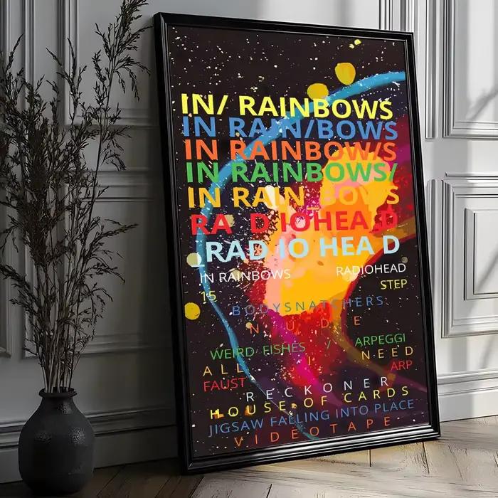 Affiche arc-en-ciel de la groupe R-Radiohead, décoration murale artistique HD, imperméable, pour la