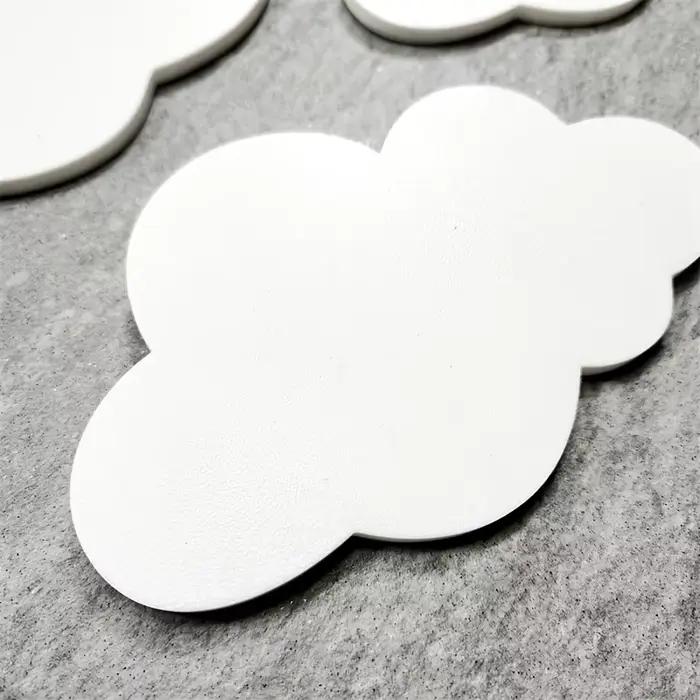 Lot de 3 décorations murales nuages en bois, collection logo nuage, style moderne/bohème, autocollan