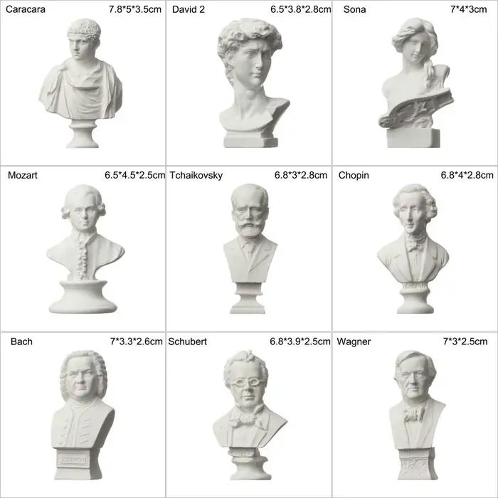 Mini figurine en plâtre pour la décoration intérieure, statue grecque Myenson, sculpture célèbre des