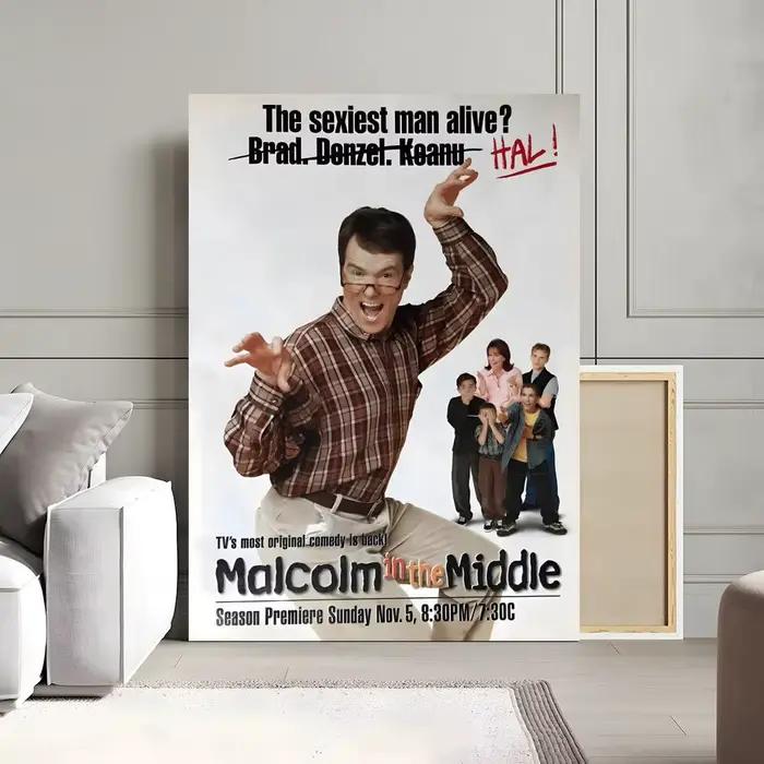 TV Malcolm au milieu peinture calligraphie toile affiche: sans plis imperméable Durable tous les esp