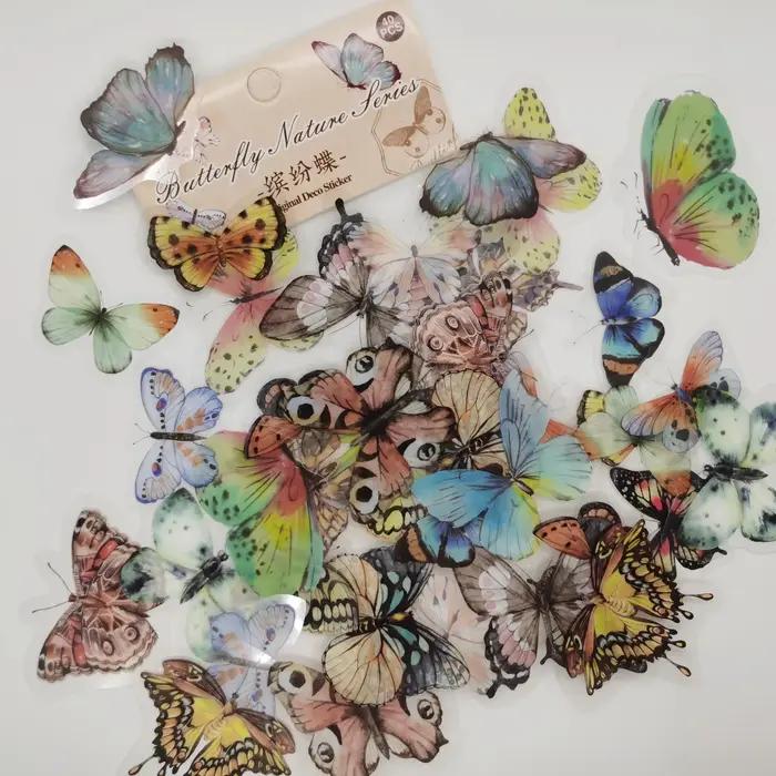 Autocollant de Collection de papillons colorés, étiquette murale pour Album de Scrapbooking, réfrigé