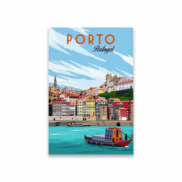 Affiche d'art mural de lisbonne, imprimés d'art de voyage, peinture sur toile minimaliste du Portuga