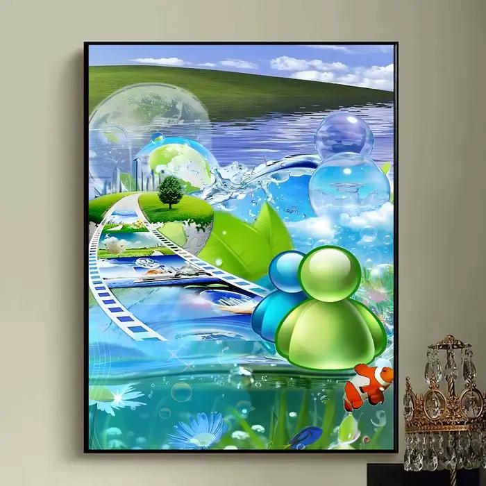 Frutiger Aero Aqua nostalgie affiche imprime mur Art photo peinture cadeau salon Restaurant Bar gran