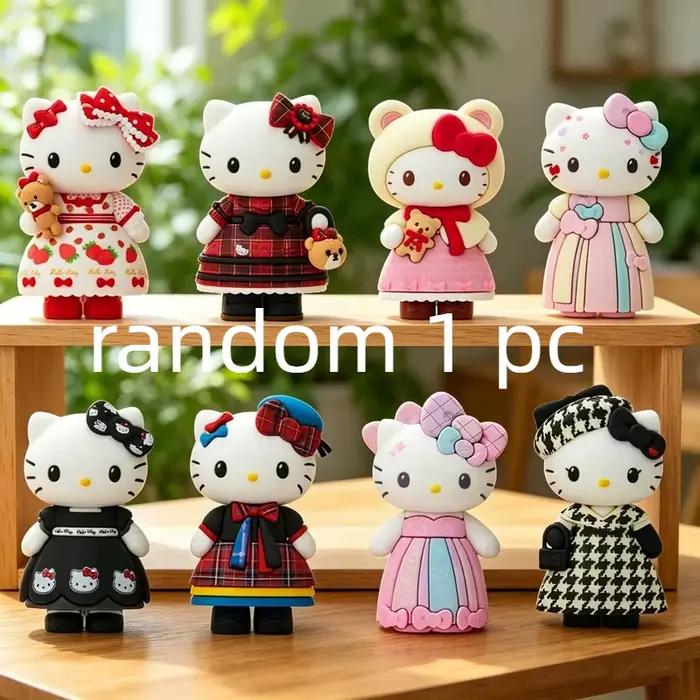 Figurine de collection Kawaii Chat Kt mignon, Série Socialite Élégante, Boîte Mystère, Décoration de