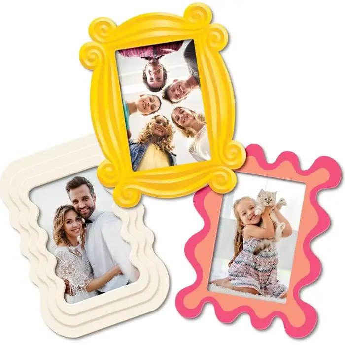 Lot de 3 cadres photo magnétiques - Aimants amusants pour réfrigérateur de 4 x 6 pouces, parfaits po