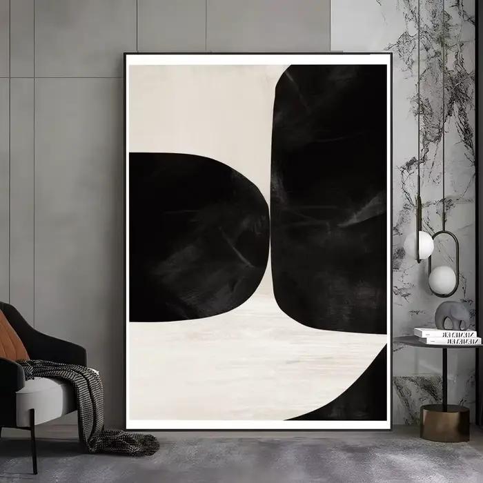 Affiche de ligne noire et blanche, autocollant Wallart fantaisie pour salon, Bar, peinture esthétiqu