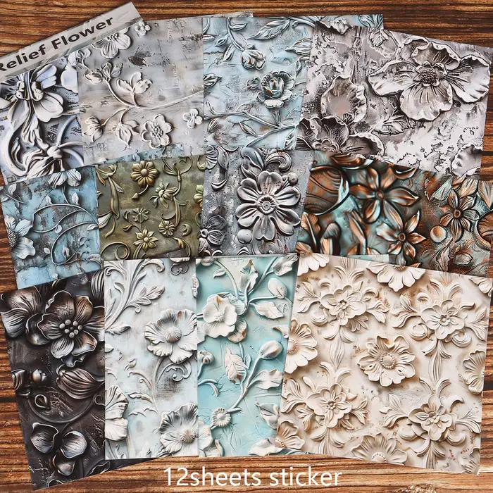 Autocollant de Scrapbook esthétique auto-adhésif de grande taille, pour fournitures de Scrapbooking,