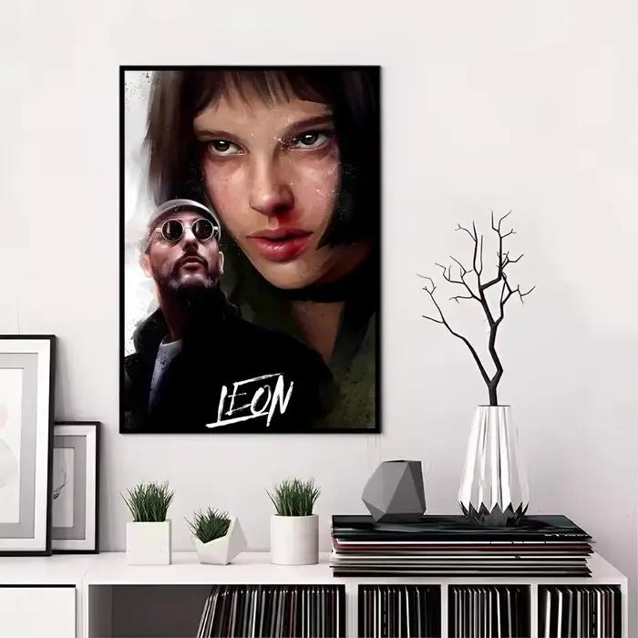 Affiche en toile de calligraphie de film classique Leon, peinture professionnelle: sans plis, imperm