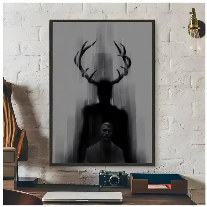 Affiche d'horreur H-Hannibal, décoration artistique haut de gamme et cadeau pour la maison, salon, o