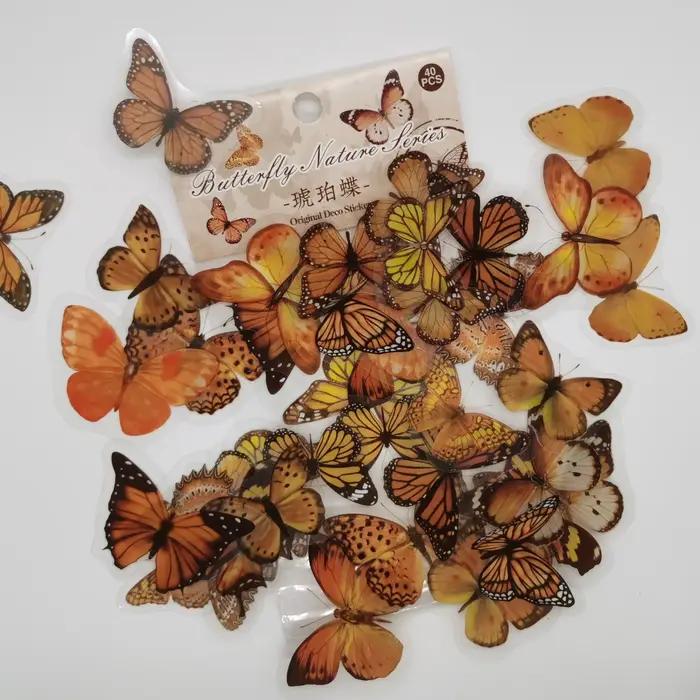 Autocollant de Collection de papillons colorés, étiquette murale pour Album de Scrapbooking, réfrigé