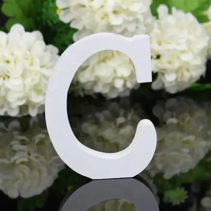 Décoration murale suspendue avec lettres en bois blanc, décoration de maison, fête d'anniversaire, d
