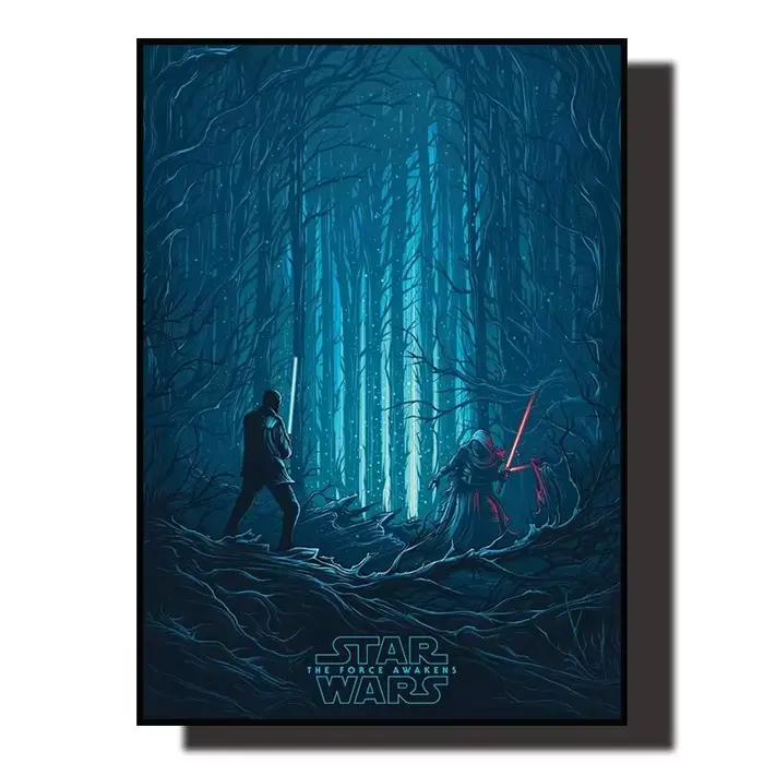 Peinture décorative sur toile Star Wars, murale artistique de film, affiche rétro, décoration murale