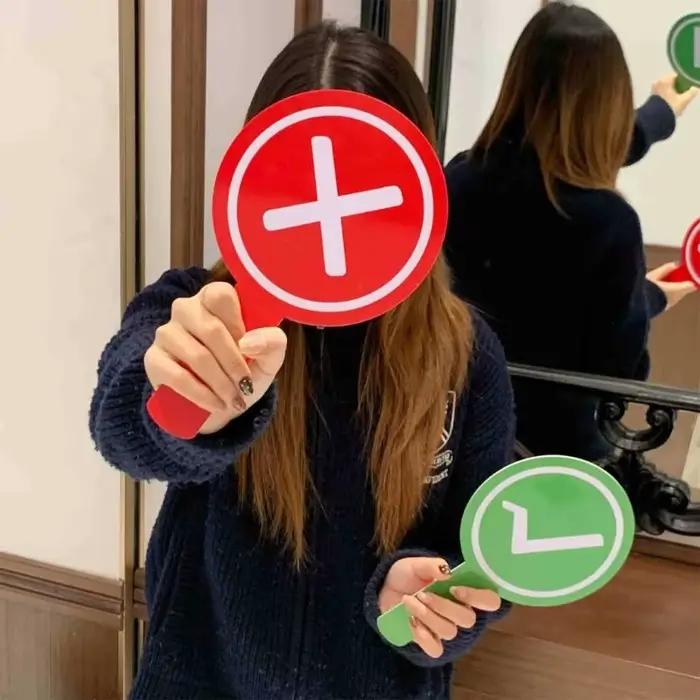 Panneau interactif signe du bon du mauvais, portable, Double face, palette vote, pour fête d'anniver