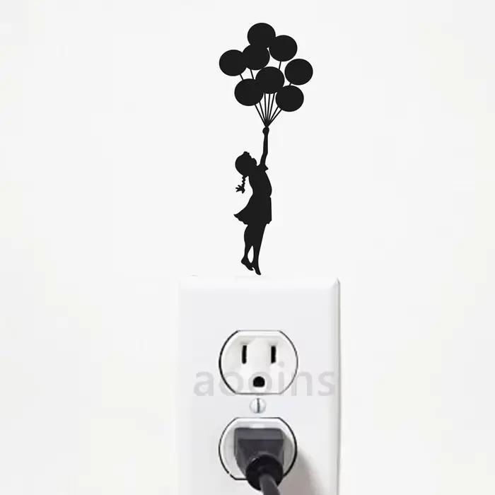 Banksy a toujours espoir mode chambre décor décalcomanie vinyle interrupteur autocollant, ballon vol