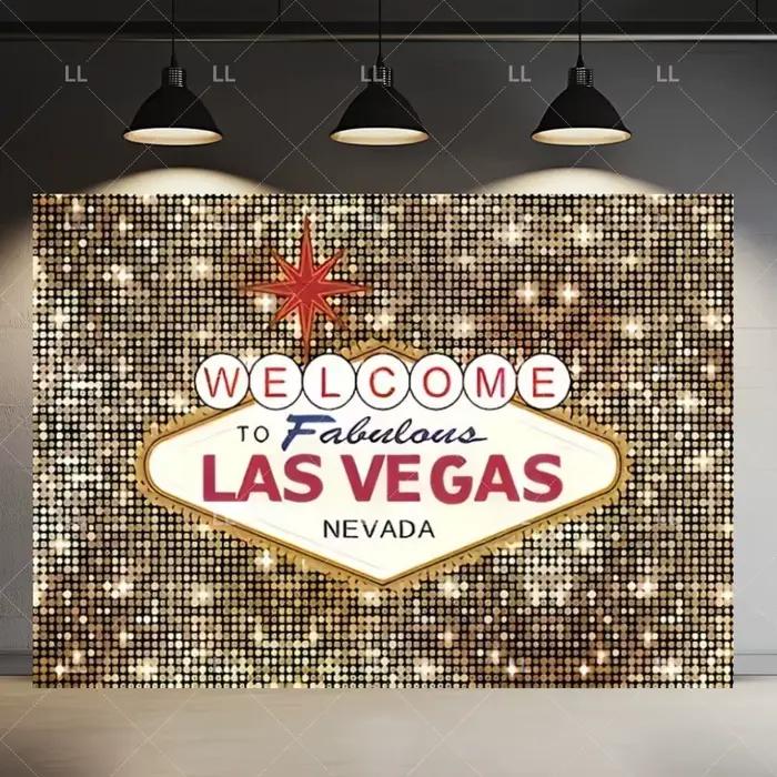 Décoration de fond d'entrée de casino de Las Vegas, scènes nocturnes de la ville, fond brillant, fou