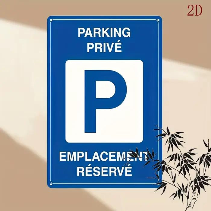 Panneau de stationnement français – Décoration de stationnement privée avec lettrage "P" et texte fr