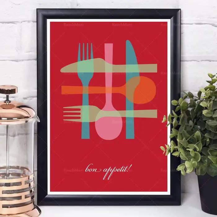 Art mural d'ustensiles de cuisine, cadeau de chef, zones emade is best Kitchen Art print, style mode