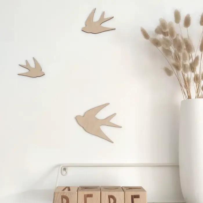 Autocollants muraux créatifs fleurs auto-adhésifs en bois, ornements muraux nuages 3D, décoration de