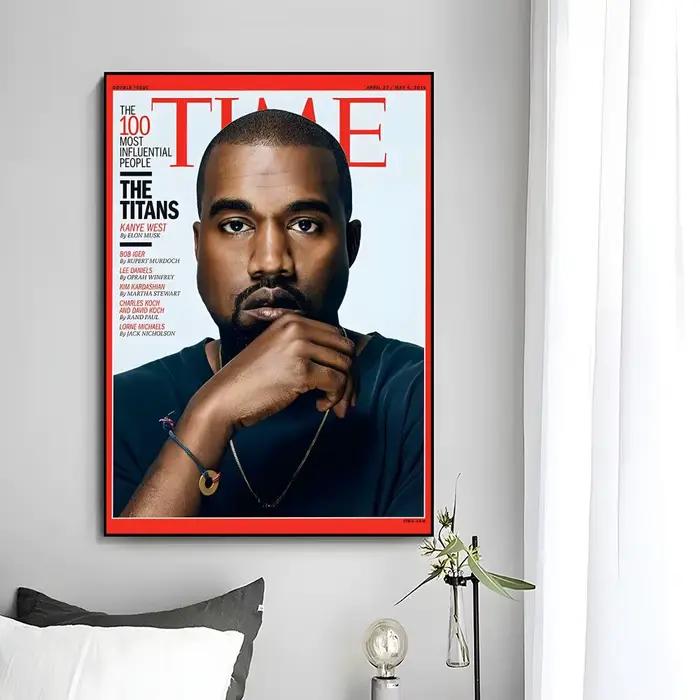 Affiche K-Kanye W-West Y-Ye Rapper, art HD, autocollant mural imperméable, décoration esthétique pou