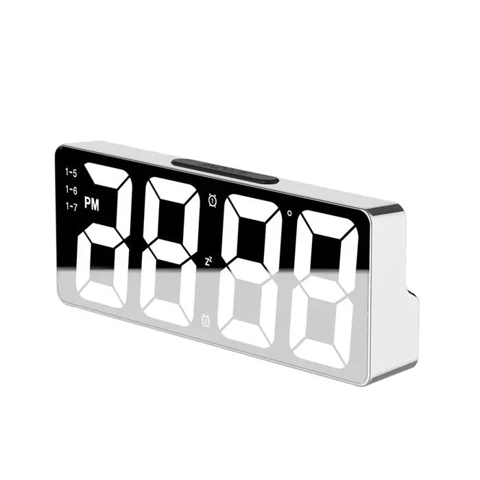 Dernière horloge numérique LED réveil chambre horloge de bureau électronique avec affichage de la te