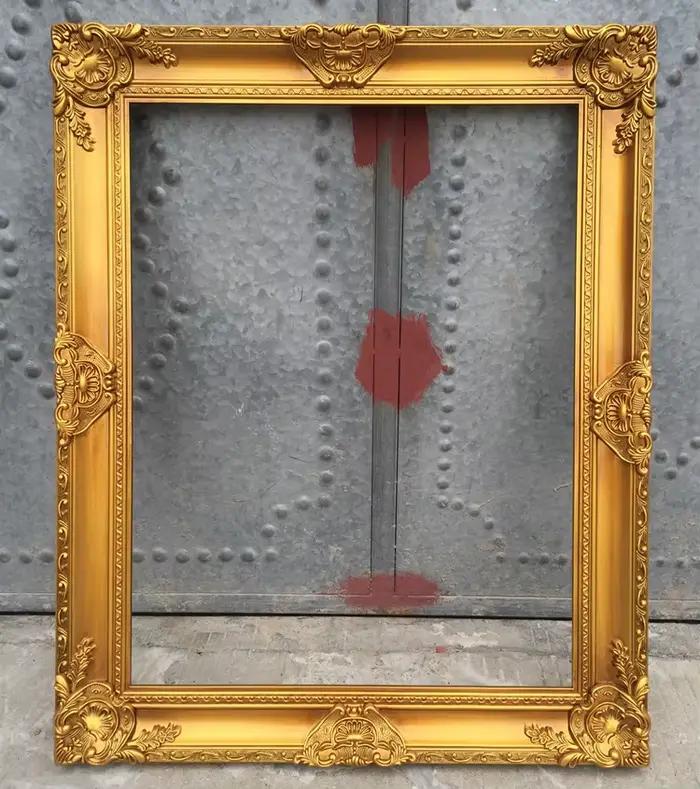 Cadre européen de peinture à l'huile en bois massif, cadre photo sculpté rétro, taille personnalisée